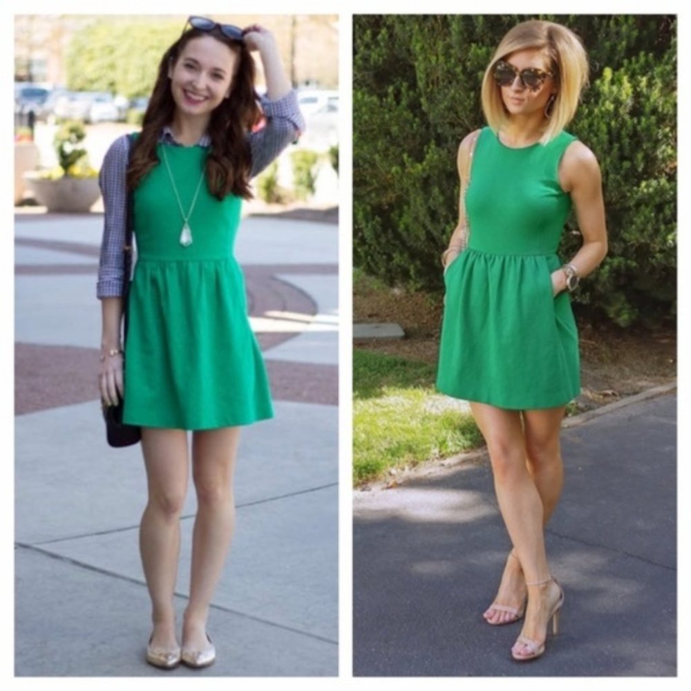 J. Crew Daybreak Ponte Knit Kelly Green Sleeveless Dress - Small